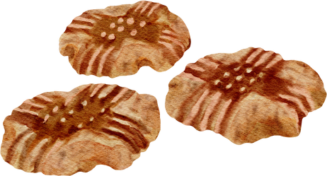watercolor peanut cookies